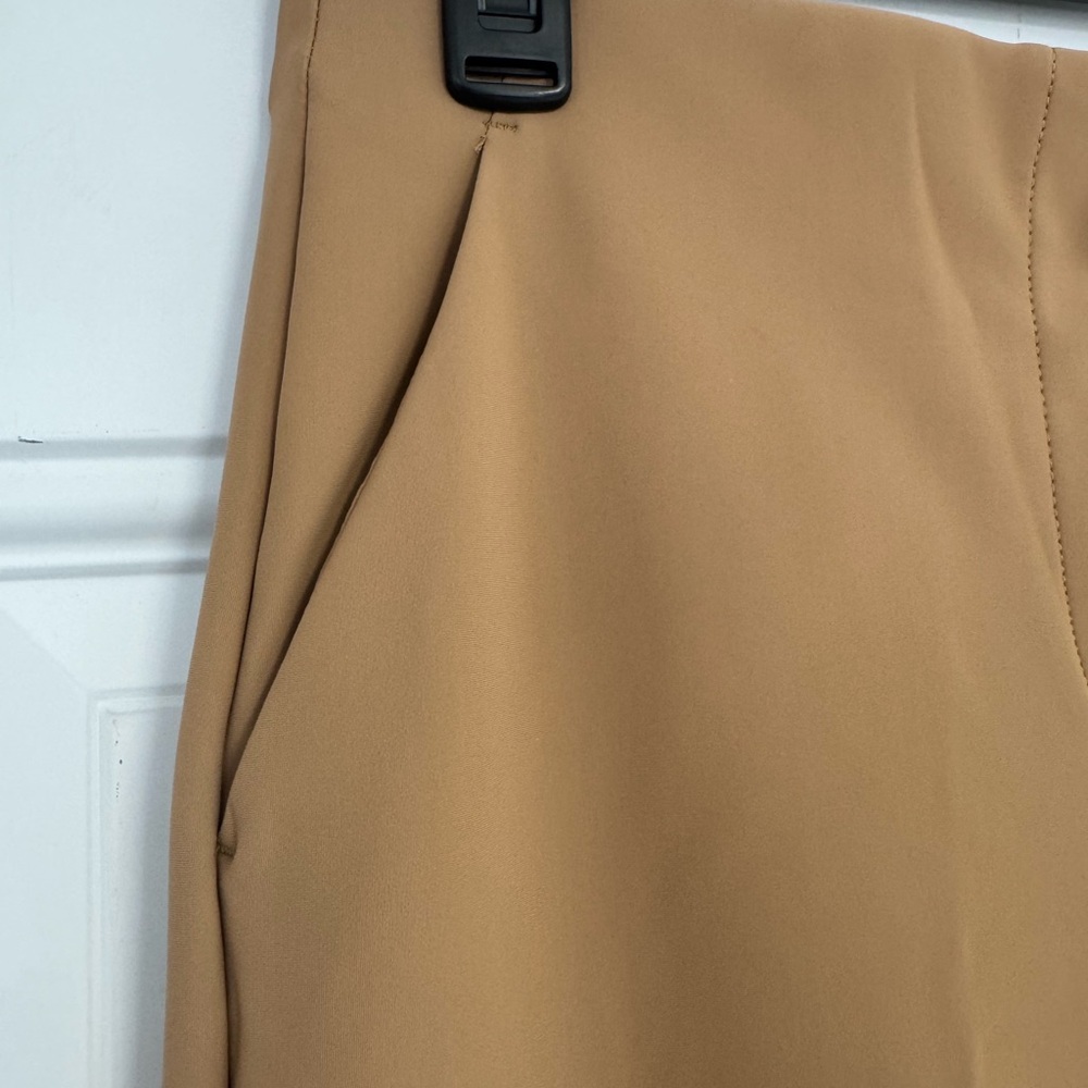 Women's Tan Camel Trousers Wise Leg Pull on Size Small Haver & Blair